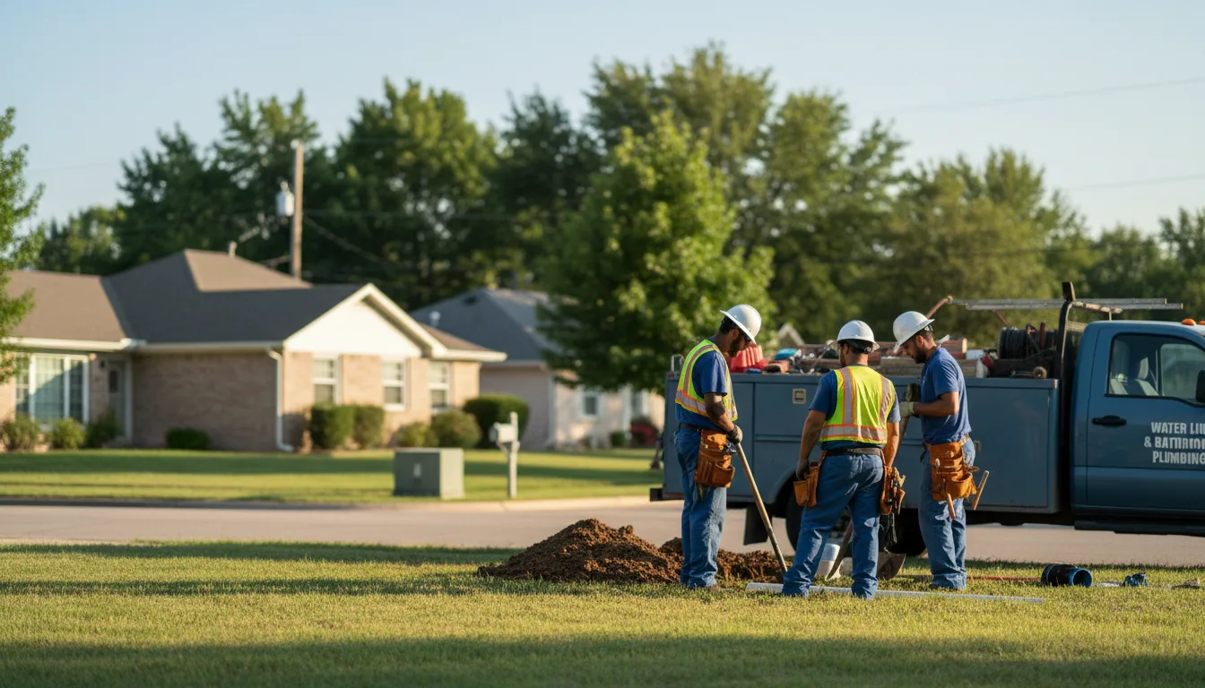 Residential water line and bathroom plumbing service in Elgin, ND